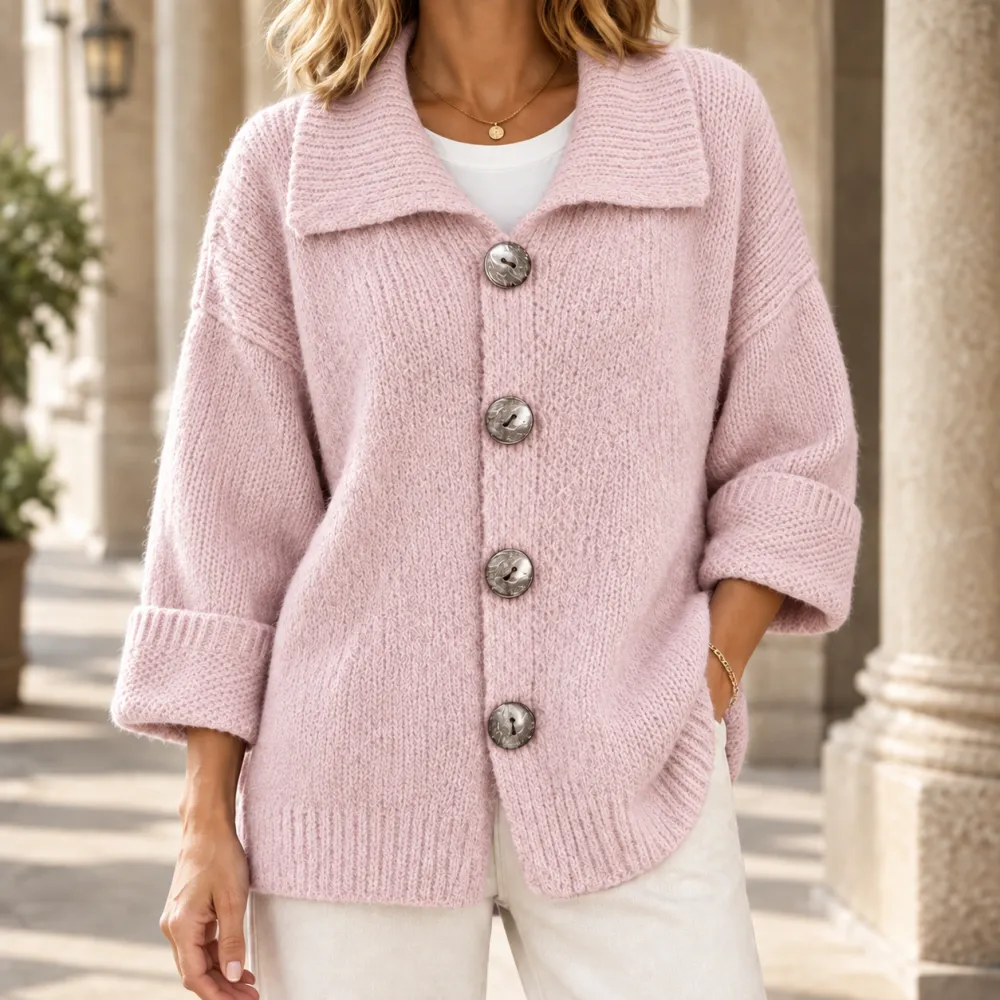 Collared Textured Cardigan