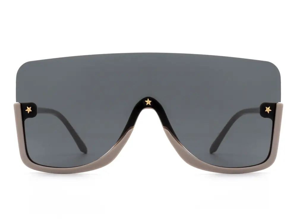 Oversized Half Frame Retro Square Sunglasses