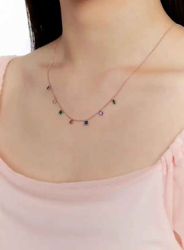 Chain Rainbow Crystal Necklace