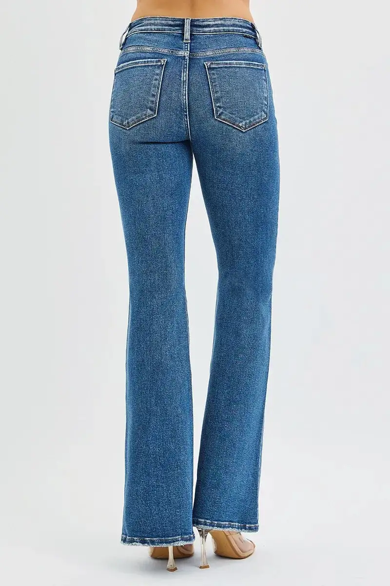 Clean High Waist Flare Leg Denim Jeans