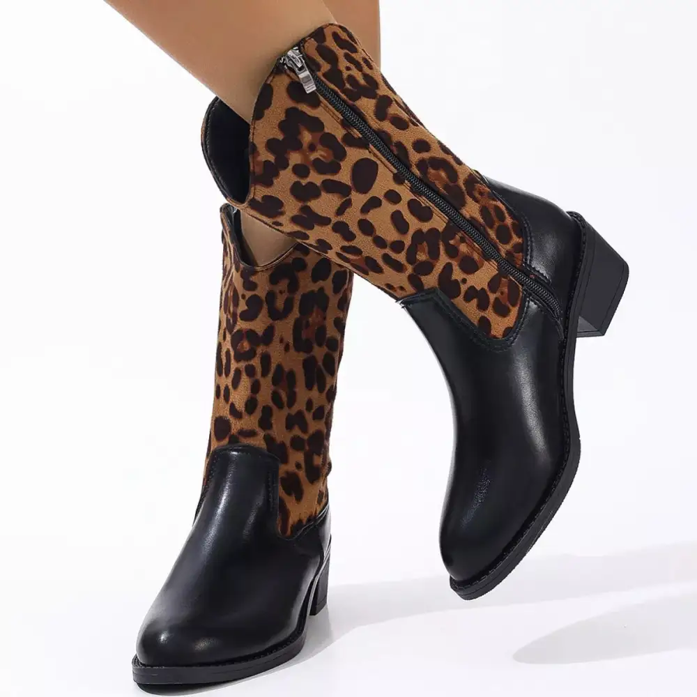 Relaxed Pointed Toe Block Heel Boots