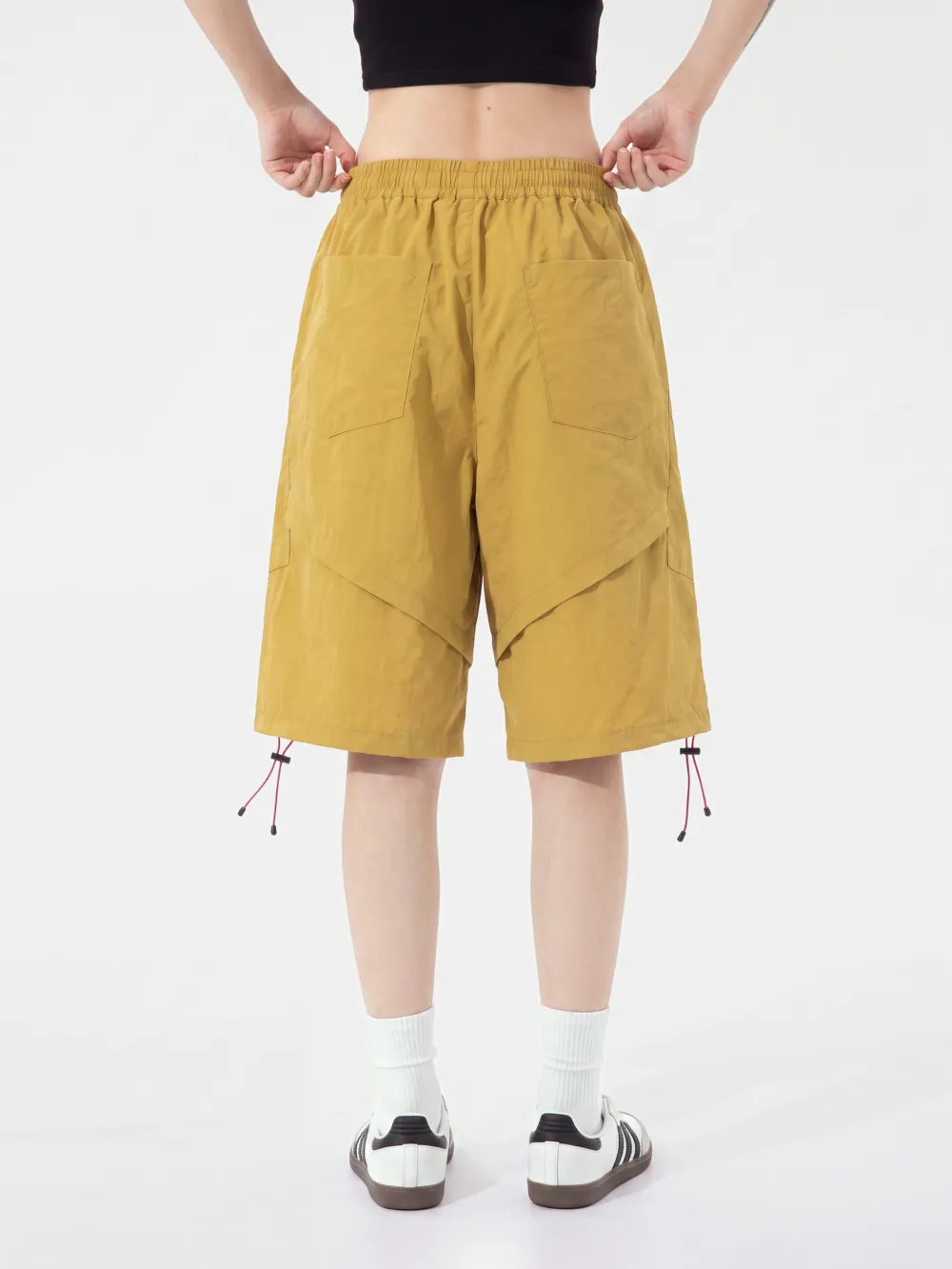 Elastic Waist Stretch Utility Casual Shorts
