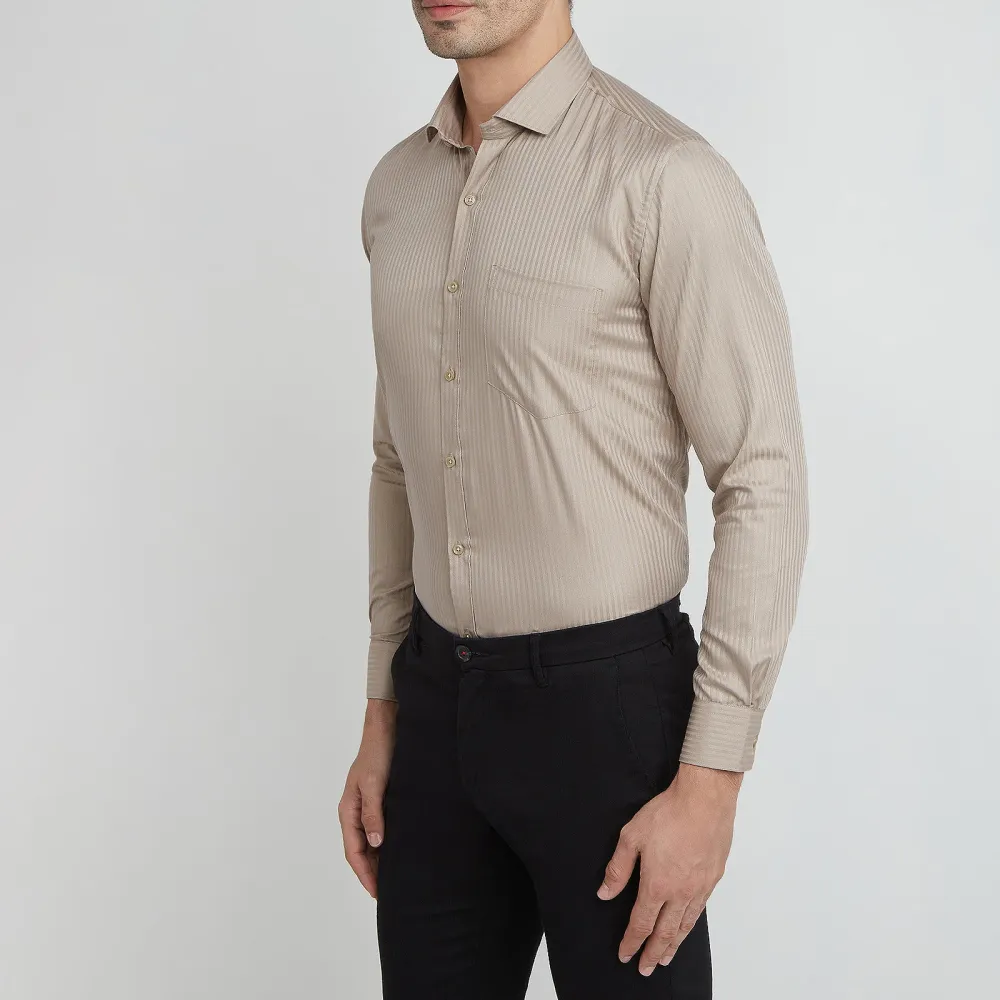 Refined Striped Slim Fit Tailored Men's Formal Shirt