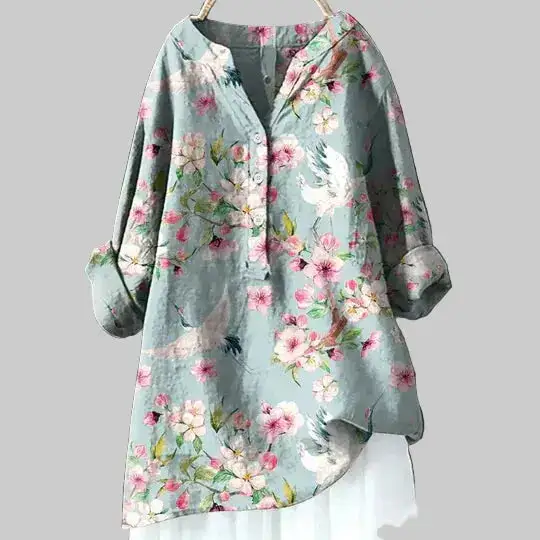 Printed Wide Leg Relaxed Blouse