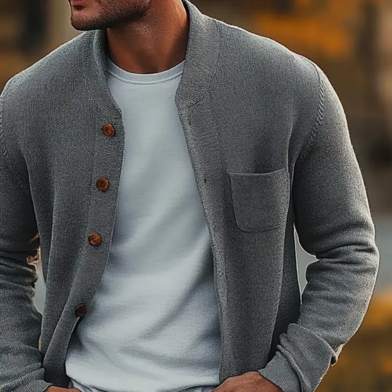 Textured Relaxed Pocket Cardigan