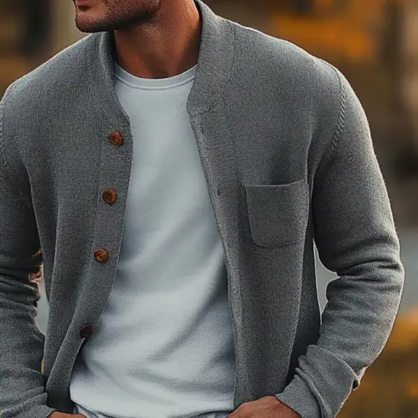 Textured Relaxed Pocket Cardigan