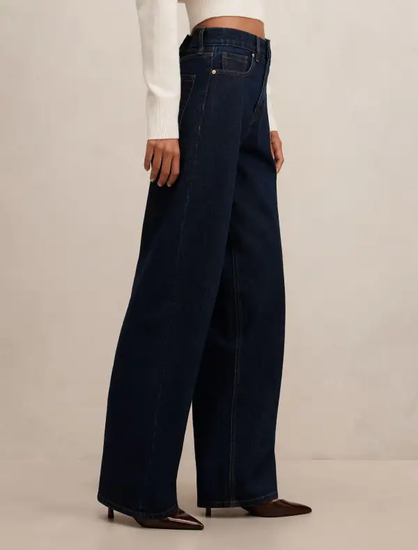 Dark Wash High-Rise Wide Leg Jeans
