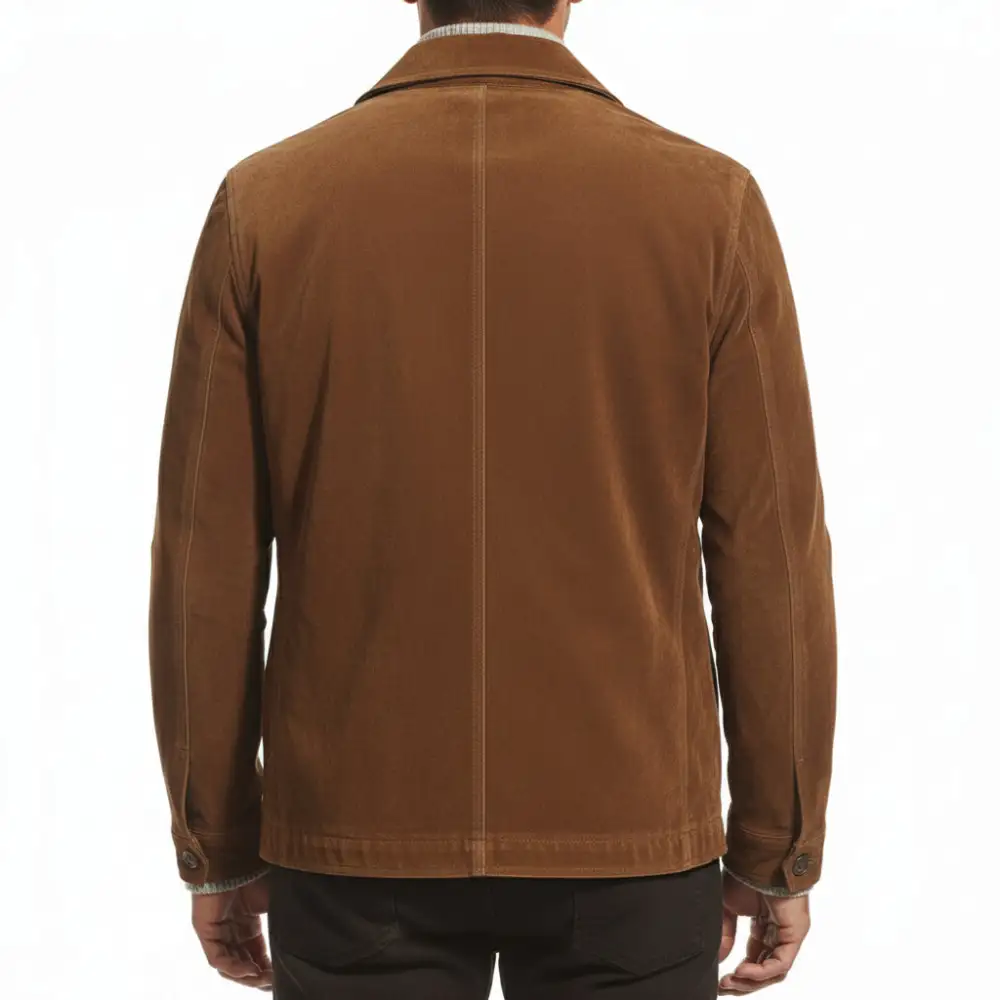 Textured Suede Trucker Jacket