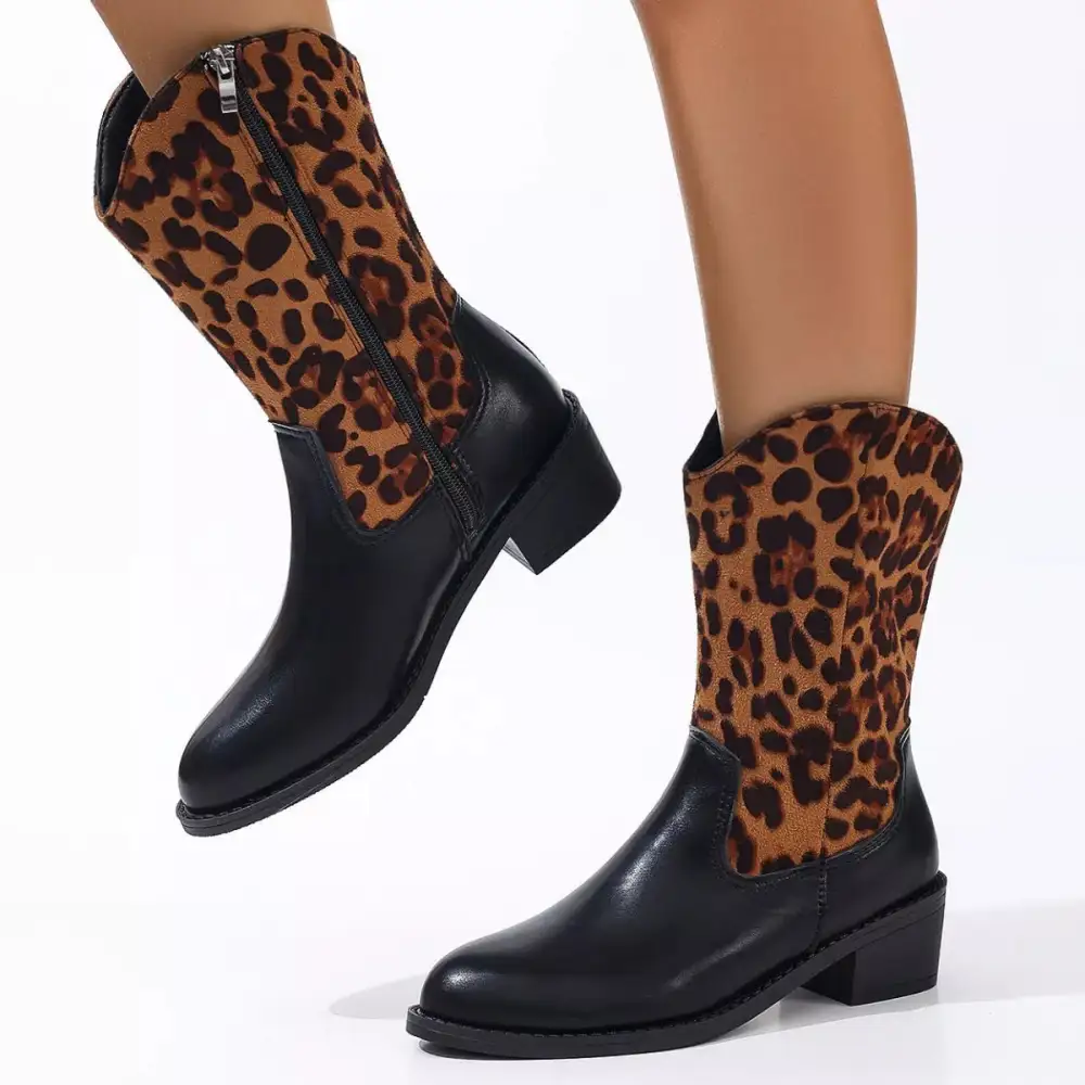Relaxed Pointed Toe Block Heel Boots