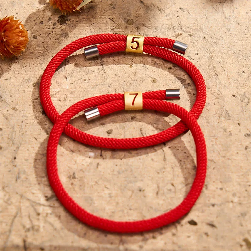 Single Digit Angel Numbers Adjustable String Bracelet