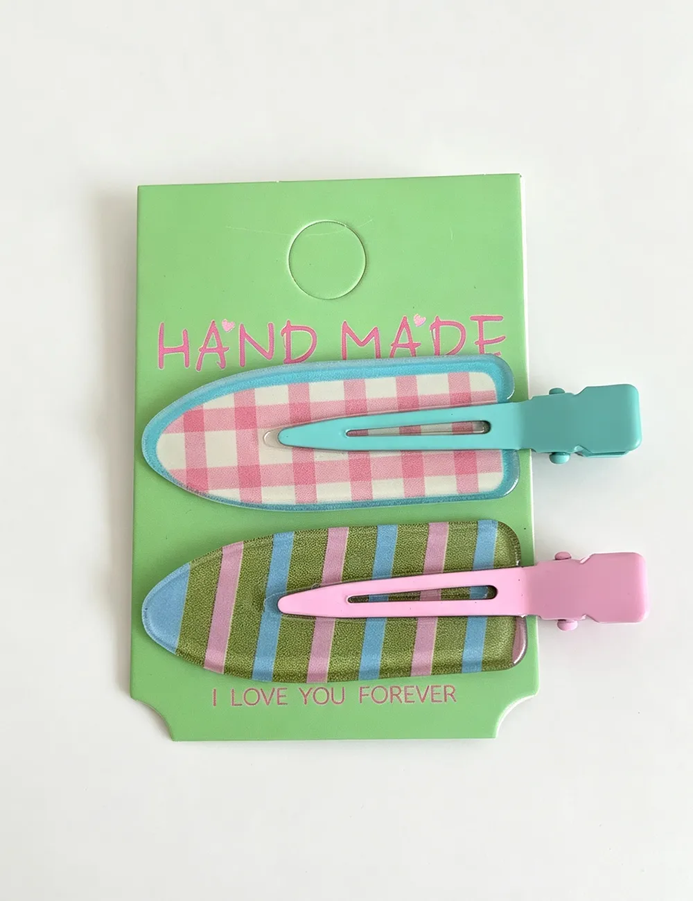 Plaid Polka Dot Snap Hair Clip