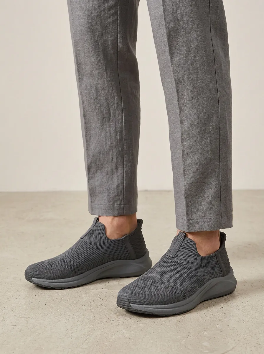 Unisex Everyday Minimalist Knit Slip-On Walking Sneakers