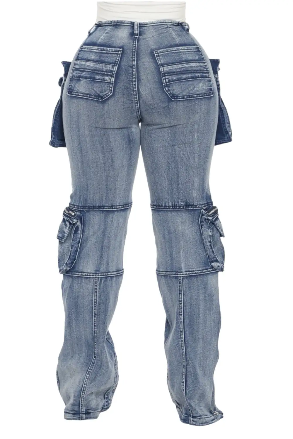 Acid-Wash Utility Cargo Pants