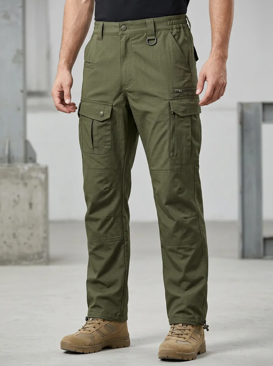 Men's Outdoor Tactical Multi-Pocket Olive Green Cargo Pants