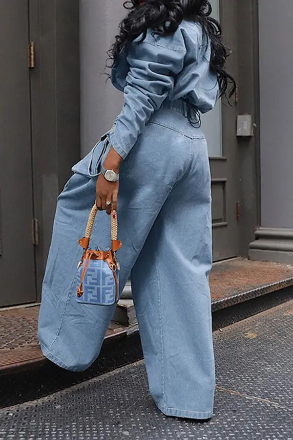 Baggy Loose-Fit Boho Patch-Pocket Jeans