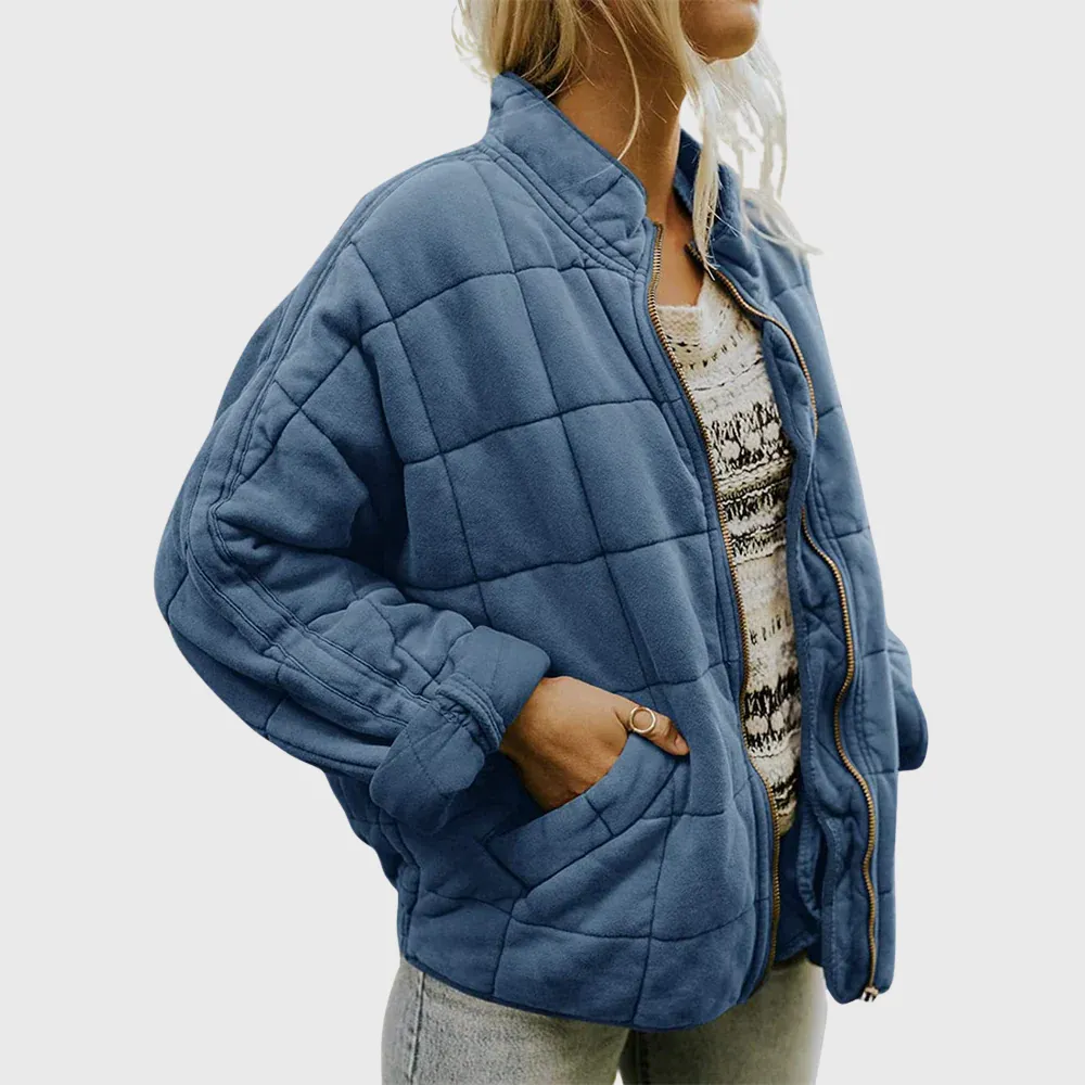 Padded Zip Front Tailored Jacket