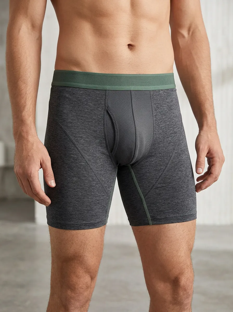 Breathable-Look Mesh Performance Athletic Casual Look Men's Boxer Briefs