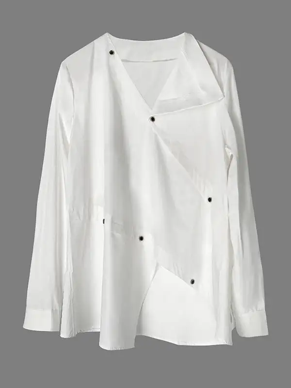 Soft-Style Women's Buttoned Long-Sleeve Blouse