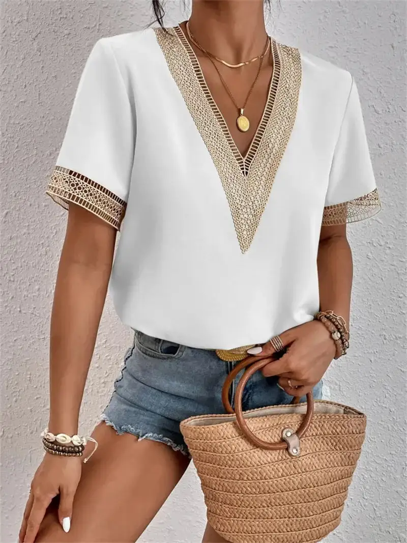 Lace V Neck Top