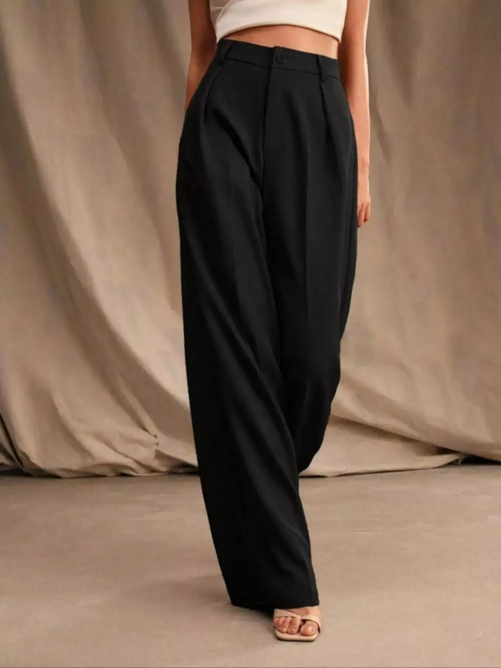 Elegant High Waisted Wide Leg Pants