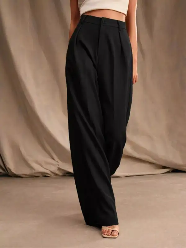 Elegant High Waisted Wide Leg Pants
