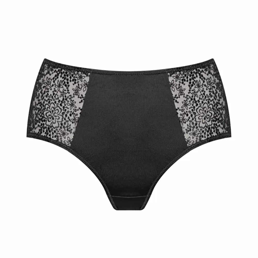 Women's Laser Cut Embroidery Mesh Cotton Brief Panty
