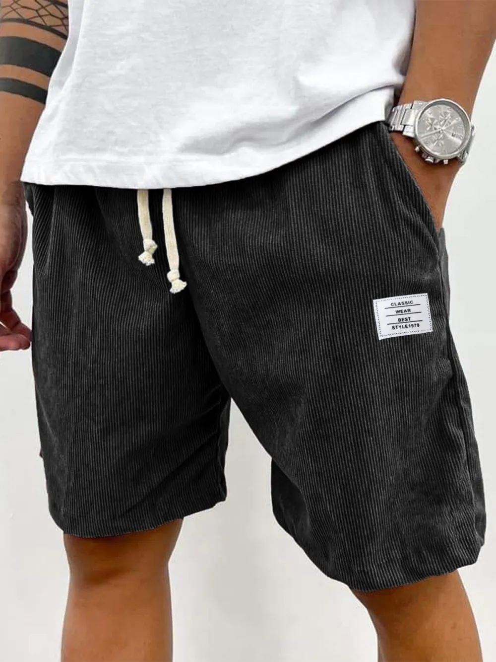 Utility Corduroy Seamed Detail Shorts