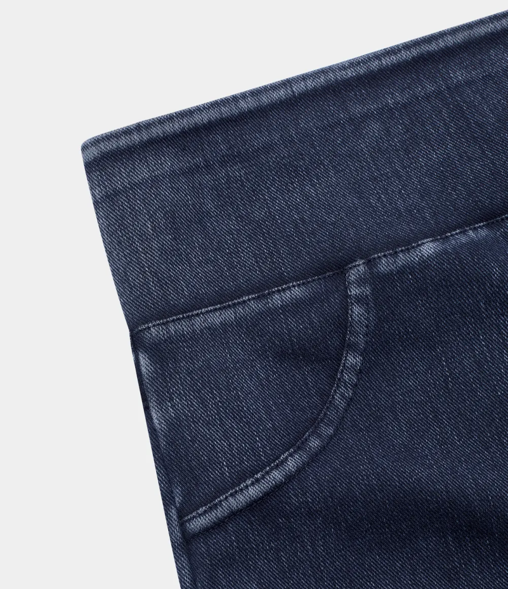 Magic High Waisted Back Side Pocket Stretchy Knit Denim Casual Leggings