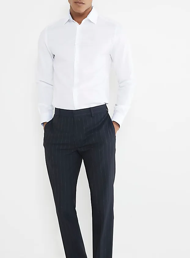Men's Business Quality White Long Sleeve Shirt