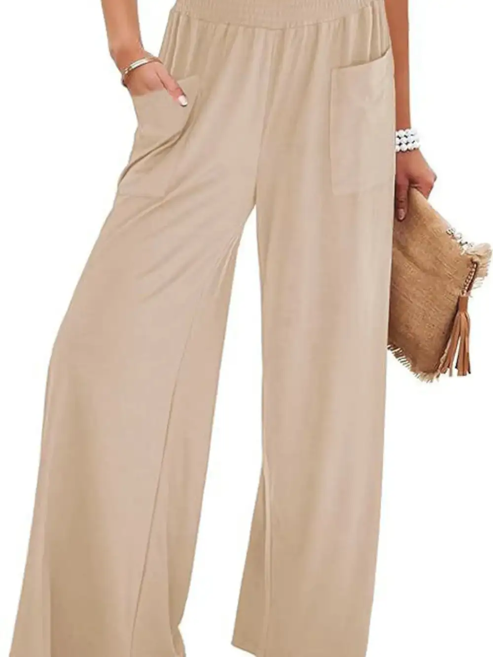 High Waist Pocketed Trousers