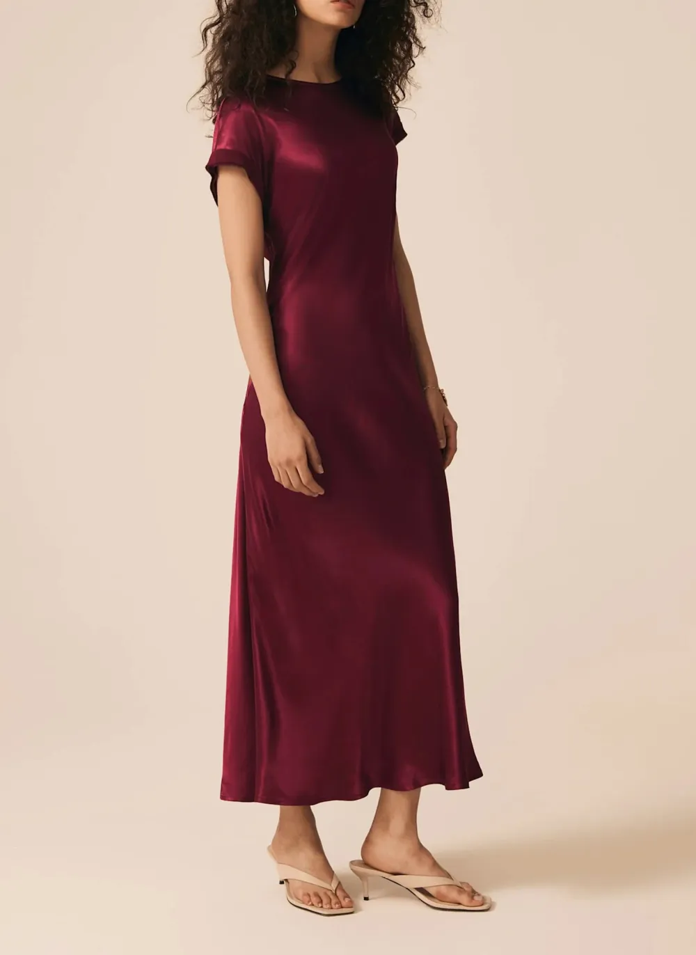 Casual Style Satin Midi Dress
