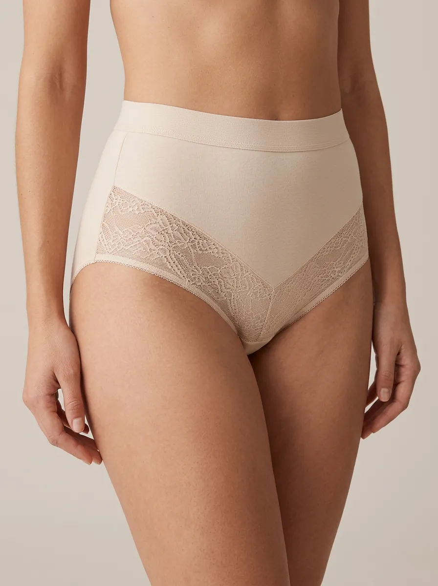 Women's Modern High-Waisted Lace-Trim Panties