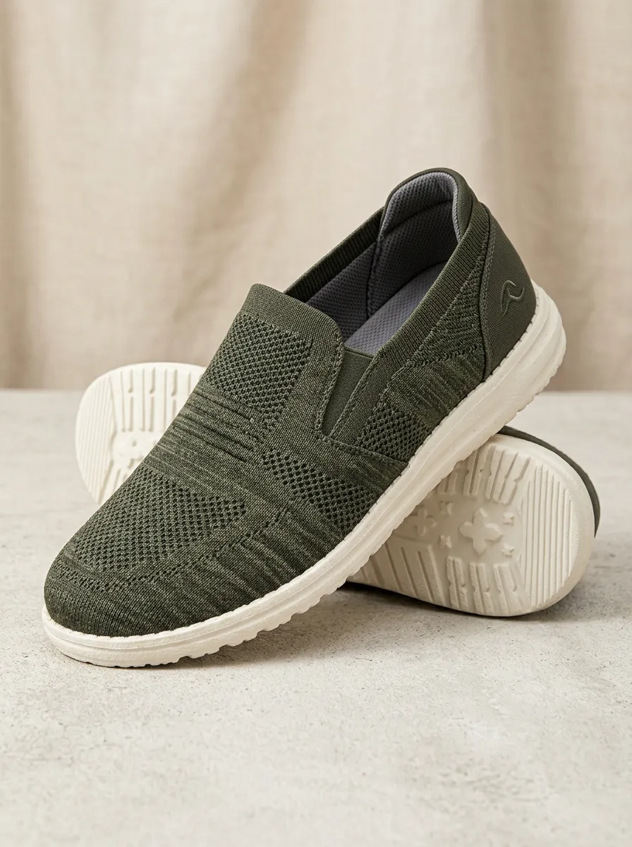 Practical Knit Stretch Silhouette Men's Stretch Canvas Shoes