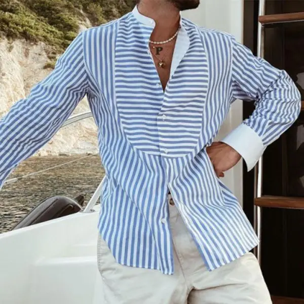 Washed Work Striped Shirt