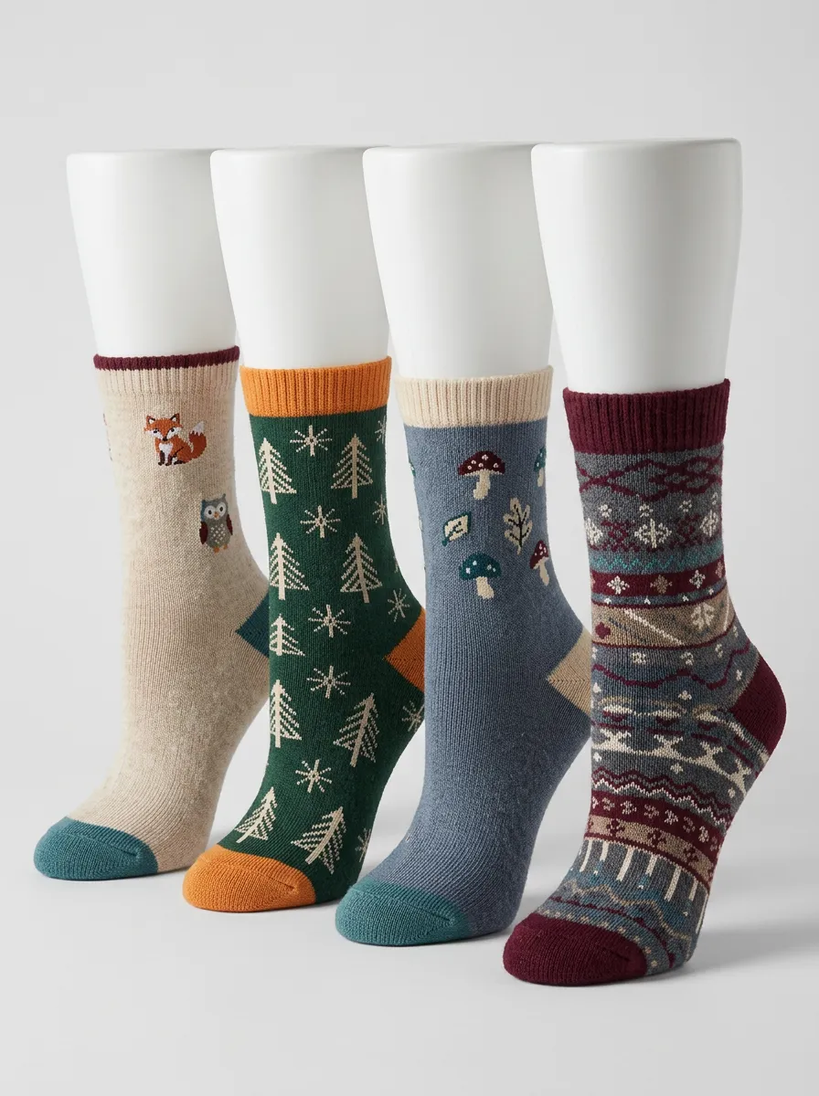 Outdoor-Inspired Men's Four-Pair Long Socks