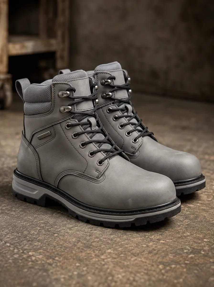 Men's Grey Waterproof Tactical Printed Boots