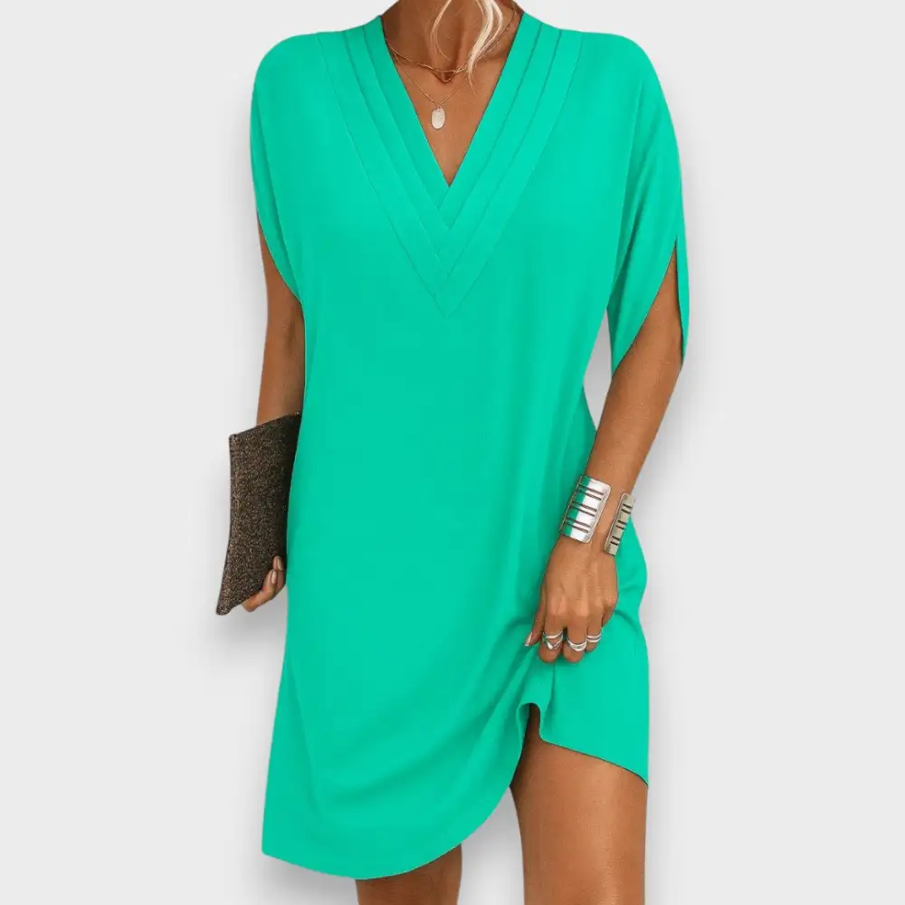 V-Neck Relaxed Mini Dress