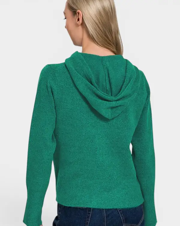 Zip Front Hooded Sweater