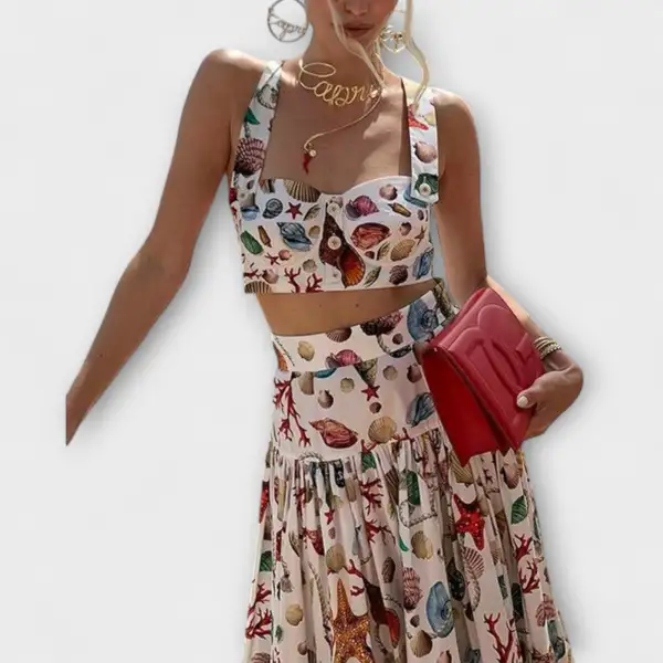 Skirt Floral Summer Two Piece Set