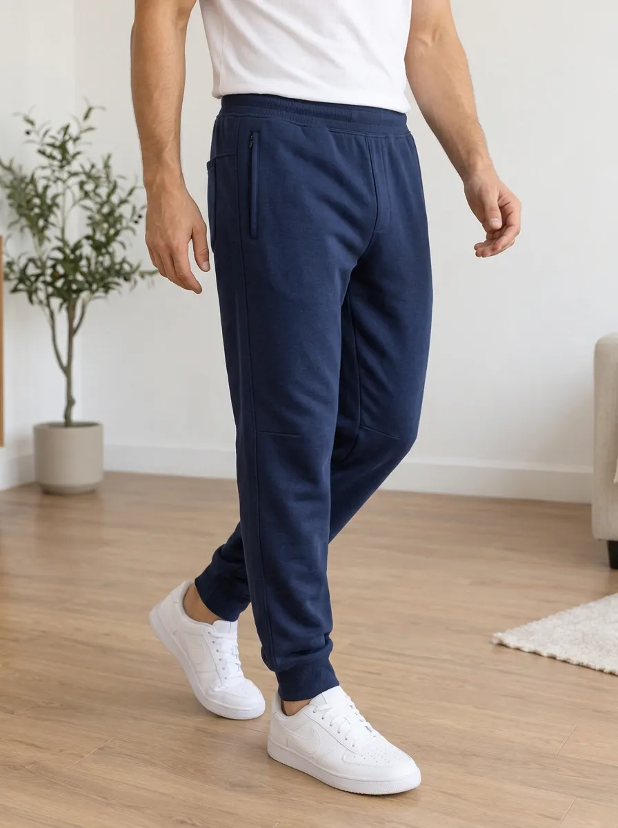 Men's Navy Blue Athletic Jogger Sweatpants