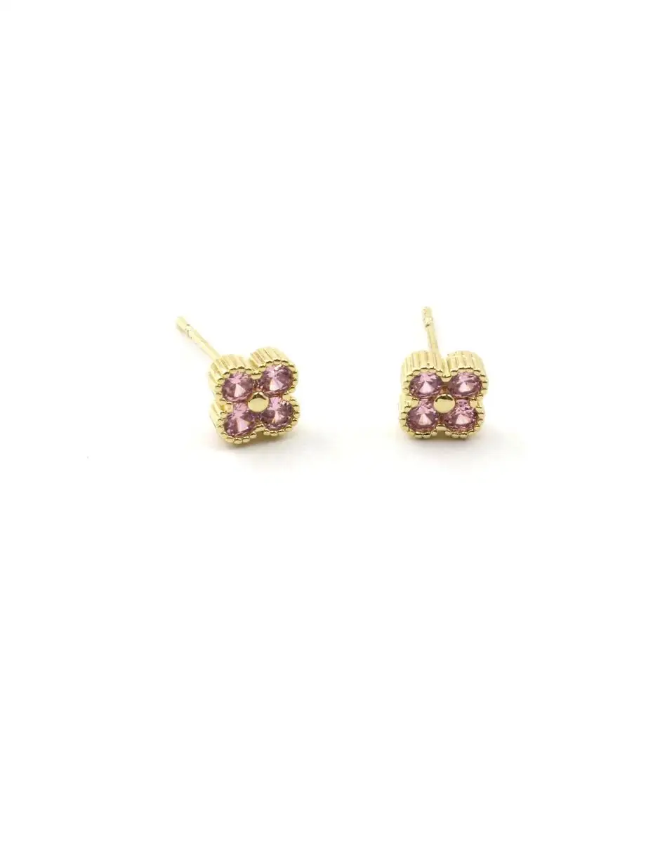 Crystal Clover Stud Earrings
