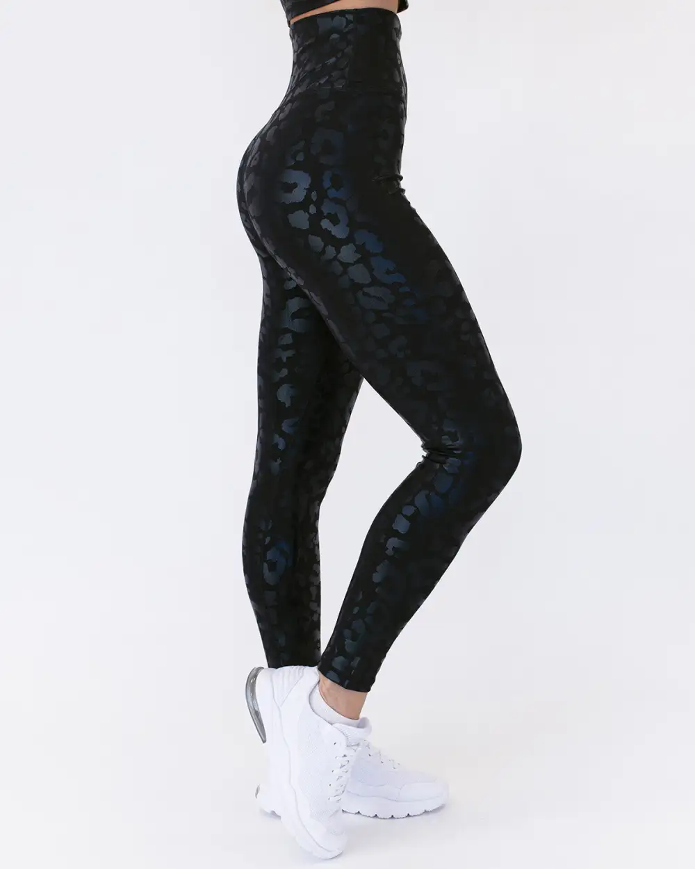 Functional Active Leopard Print Metallic Leggings