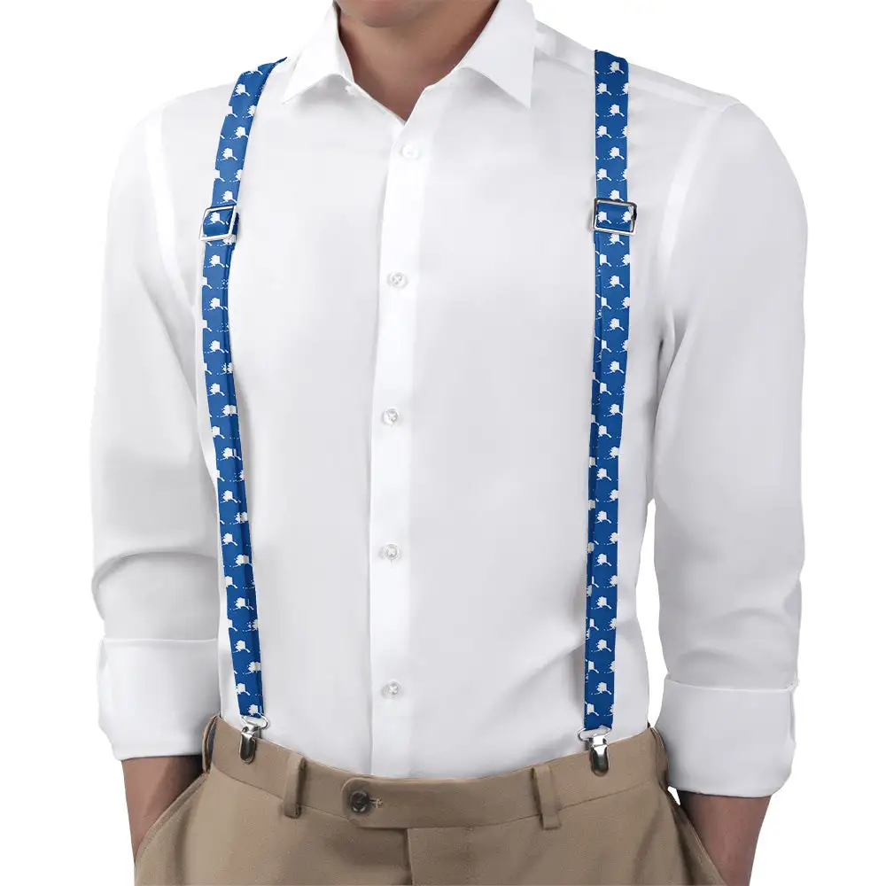Distinctive Balanced Repeating Silhouette Motif Suspenders