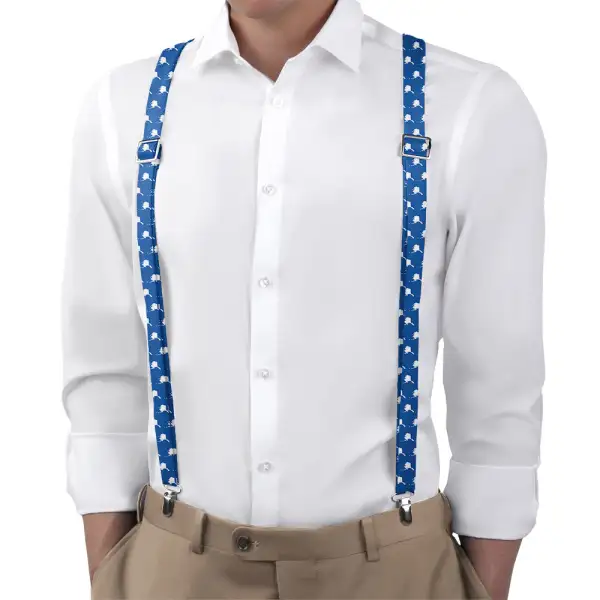 Distinctive Balanced Repeating Silhouette Motif Suspenders