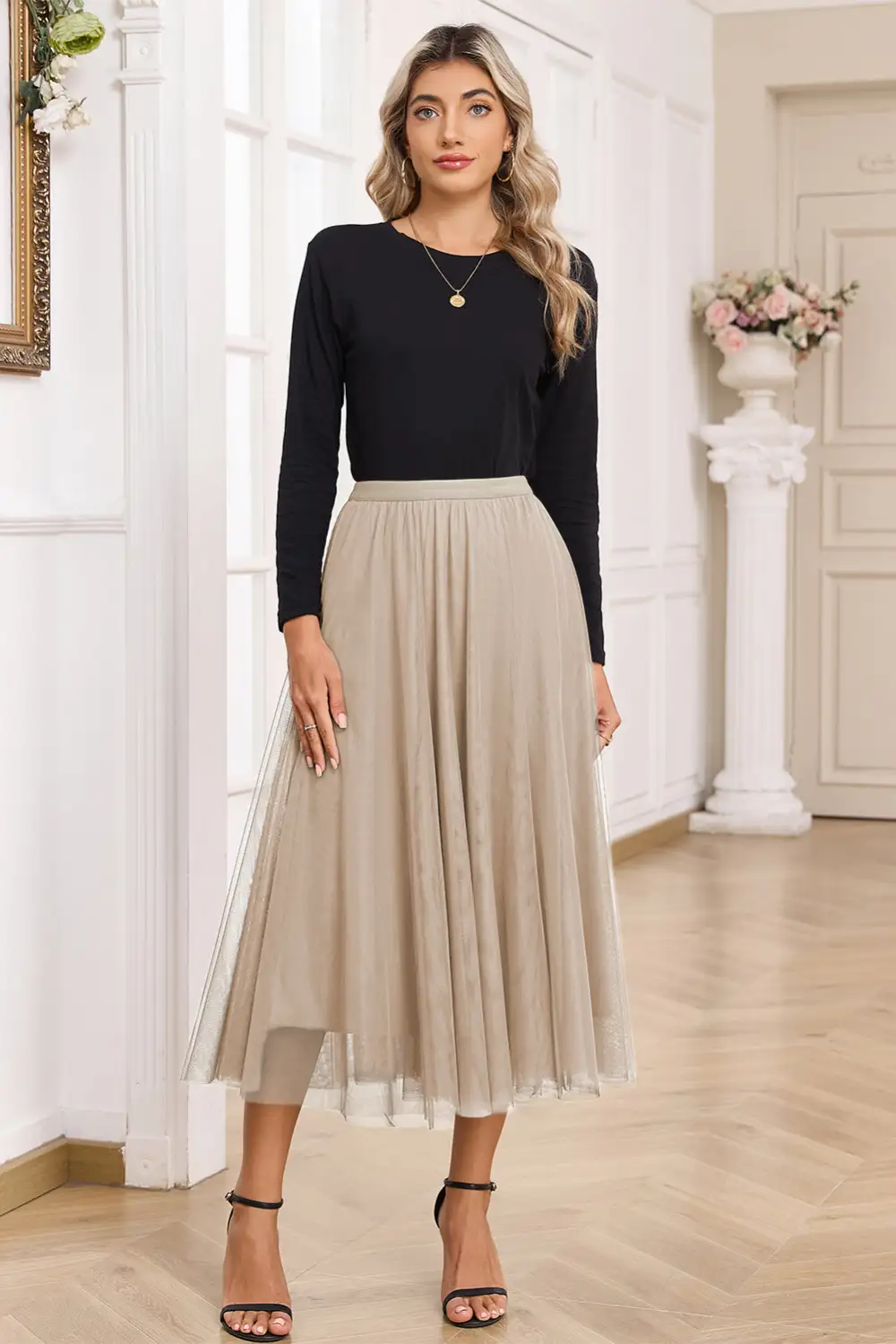 Comfy Flared Mesh Skirt