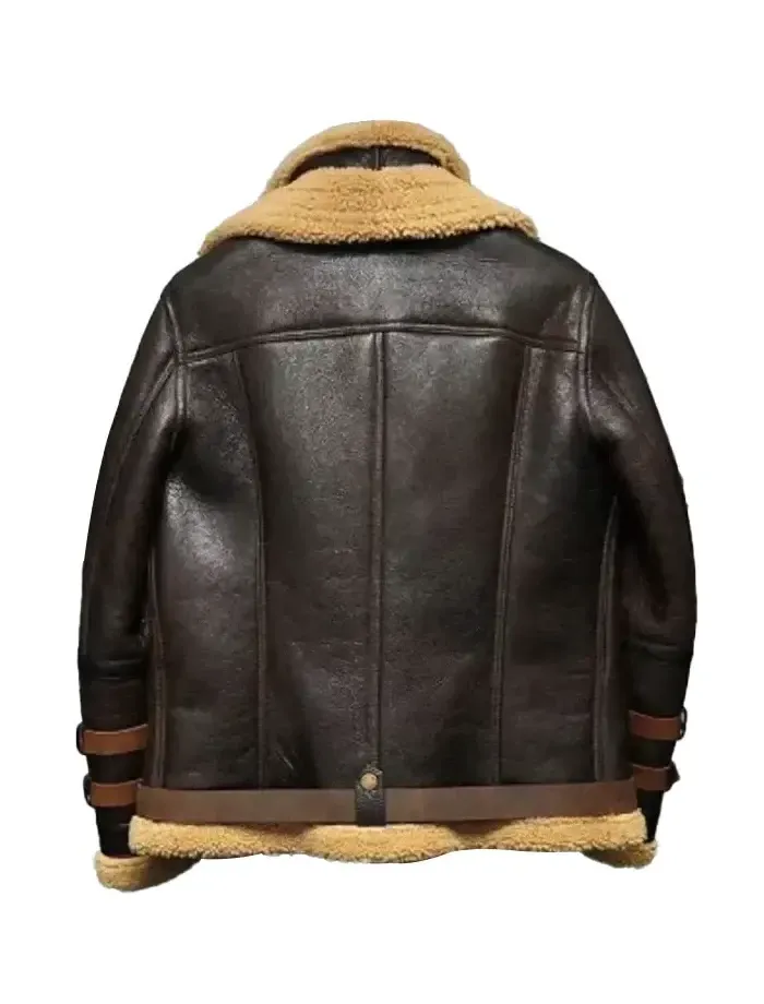 Aviator Shearling Sheepskin Double Collar Jacket
