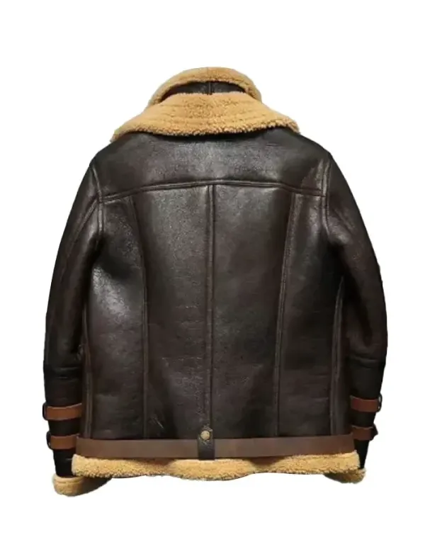 Aviator Shearling Sheepskin Double Collar Jacket