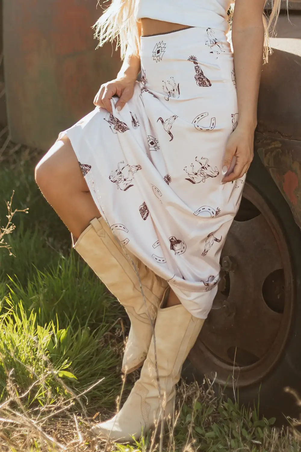 Subtle Satin Tank Top Skirt