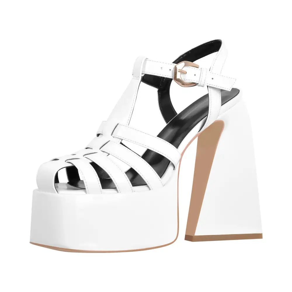 Platform Chunky High Heel Buckle Sandals