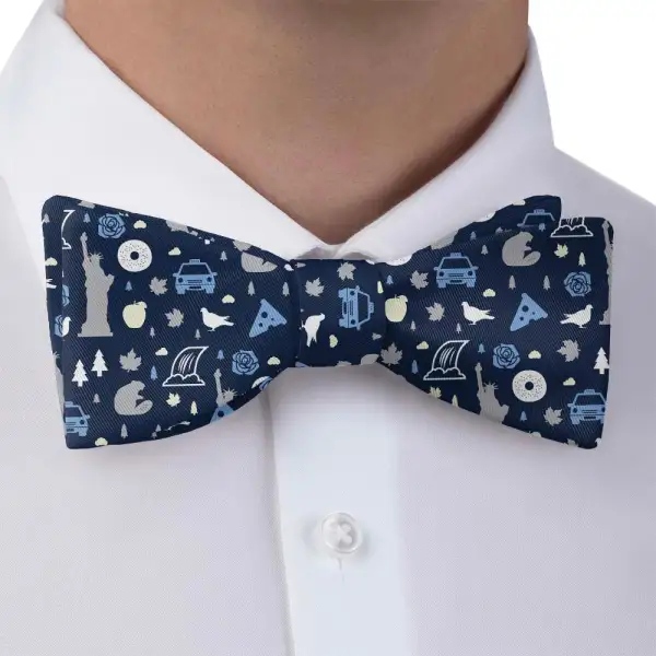 Refined Pizza Heritage Motif Bow Tie